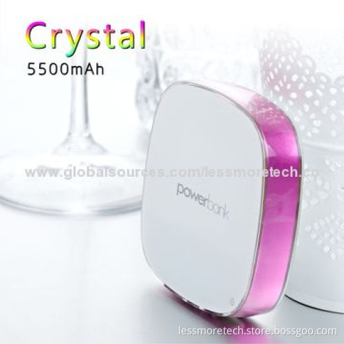 Crystal Power Bank, 5,500mAh, Crystal Housing and Private Mode
